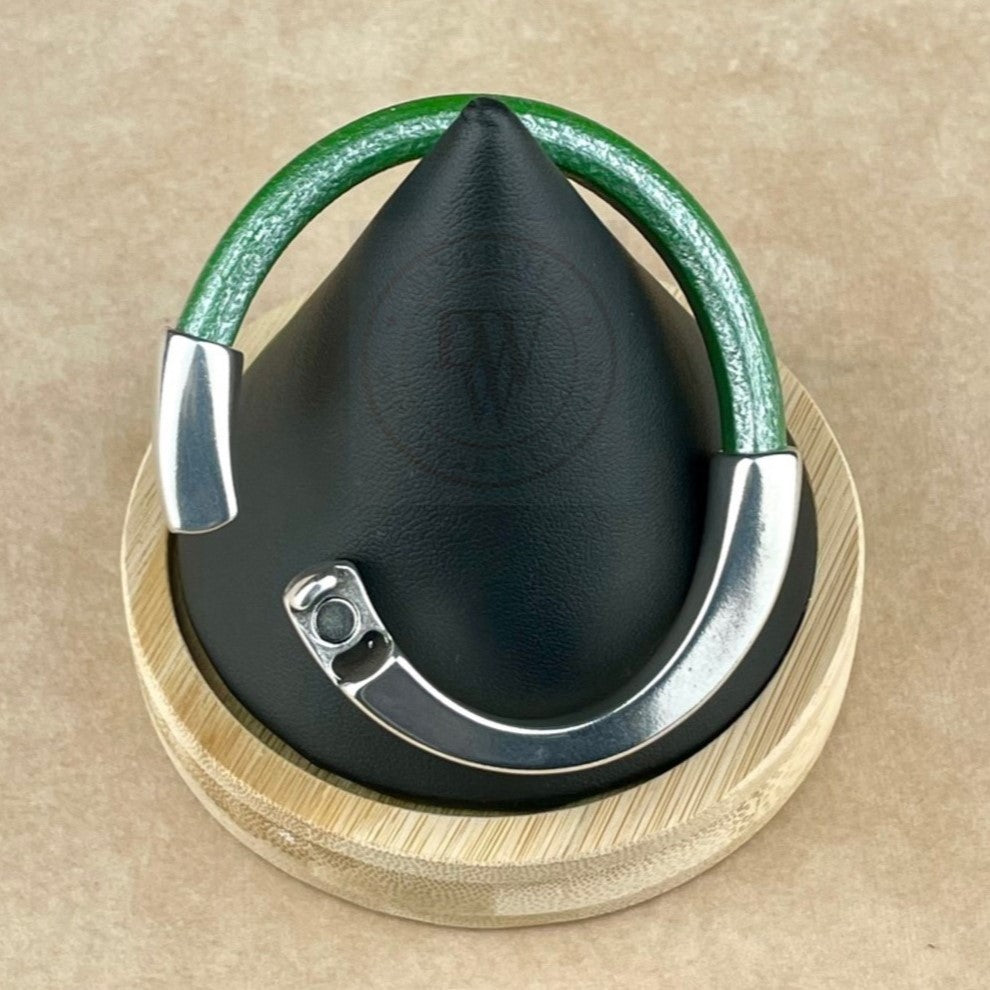 Metallic Kelly Green Leather Unisex Arena Bracelet-6