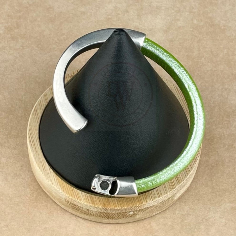Metallic Pistachio Leather Unisex Arena Bracelet -5