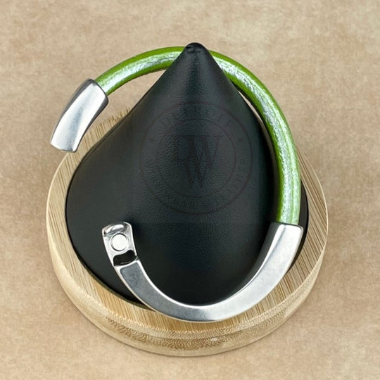 Metallic Pistachio Leather Unisex Arena Bracelet -6