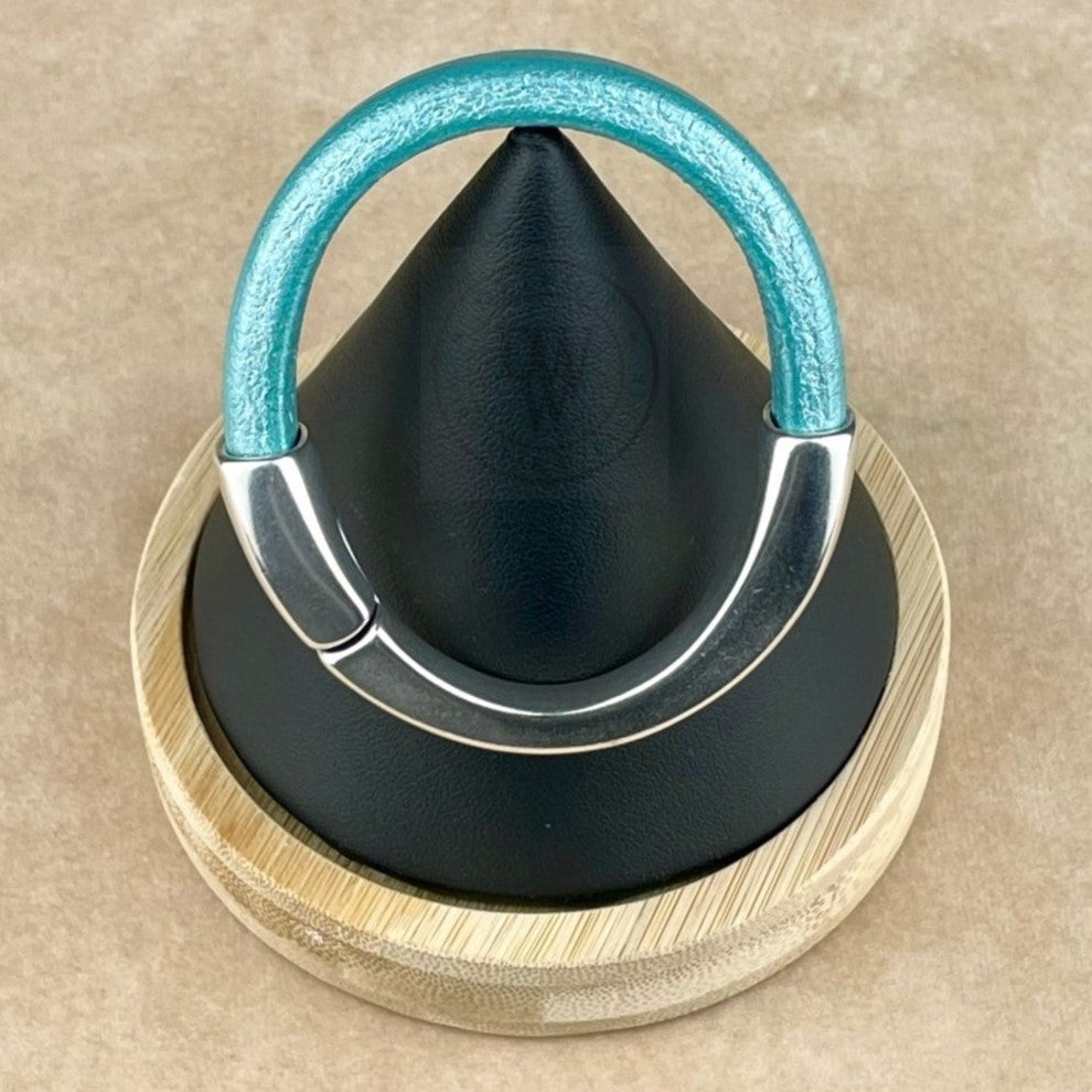 Metallic Teal Leather Unisex Arena Bracelet-1