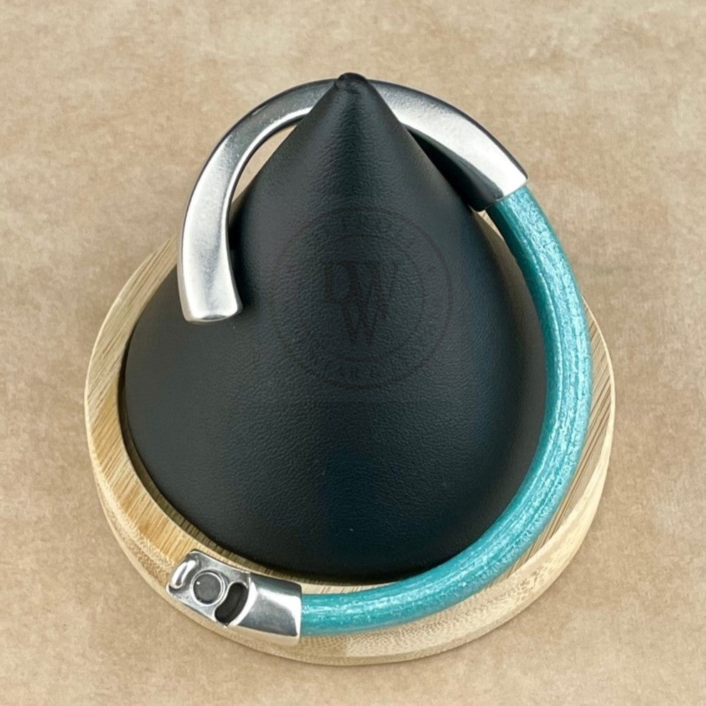 Metallic Teal Leather Unisex Arena Bracelet-5