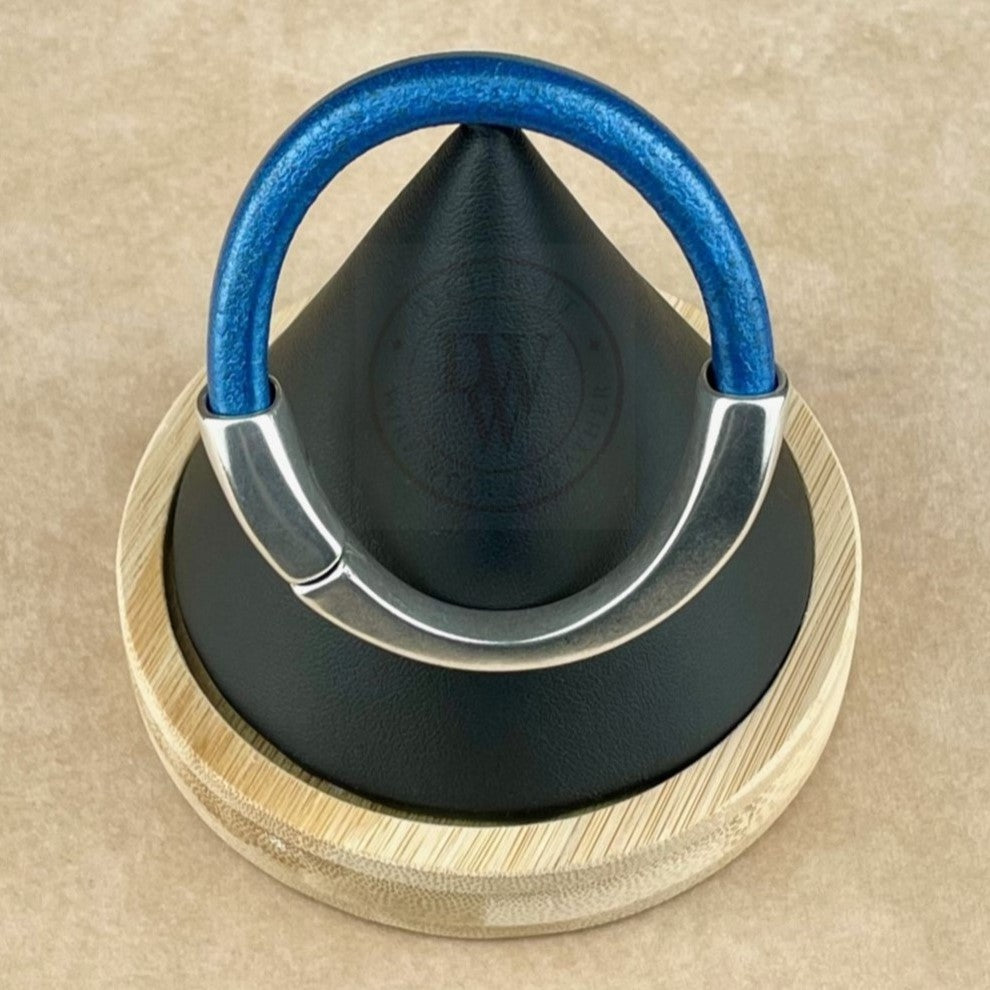 Metallic Cobalt Leather Unisex Arena Bracelet-1