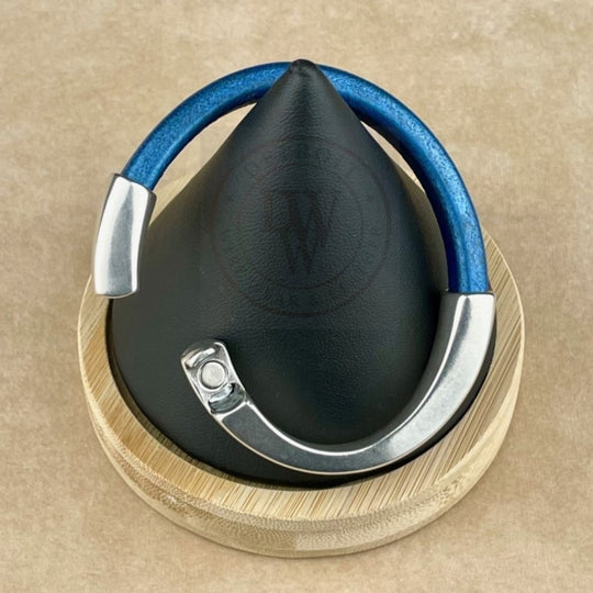 Metallic Cobalt Leather Unisex Arena Bracelet-6