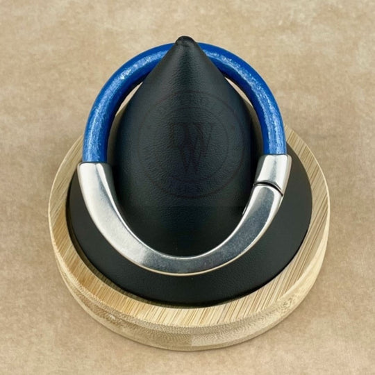 Metallic Star Spangled Banner Blue Leather Unisex Arena Bracelet-4