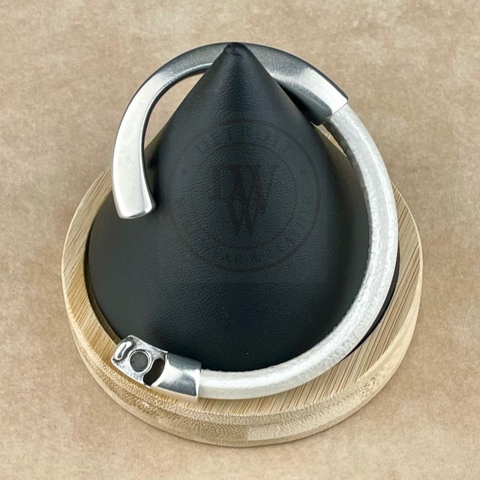 Metallic Pearl White Leather Unisex Arena Bracelet-5