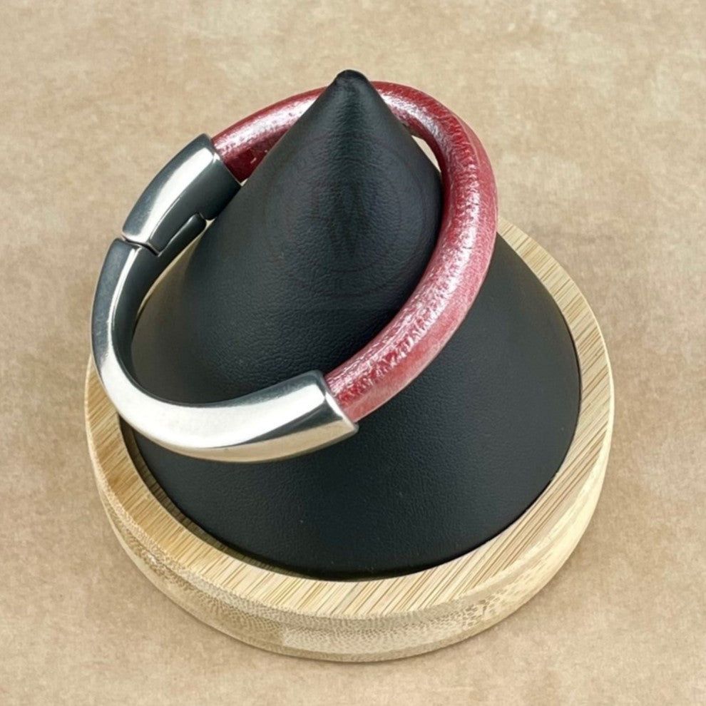 Metallic Coral Leather Unisex Arena Bracelet-2