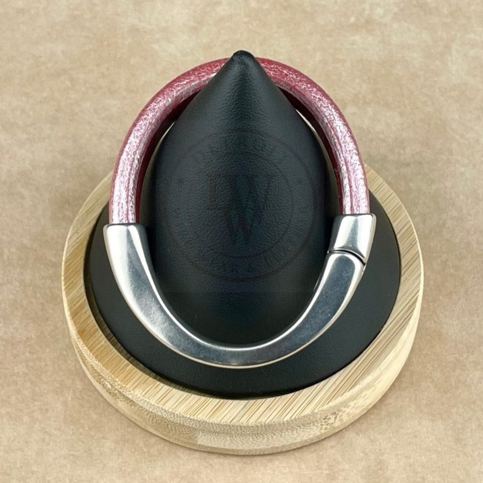 Metallic Coral Leather Unisex Arena Bracelet-4