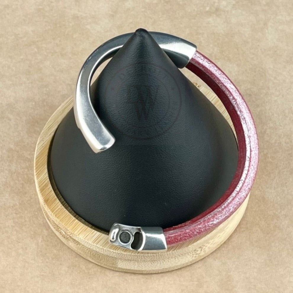 Metallic Coral Leather Unisex Arena Bracelet-5