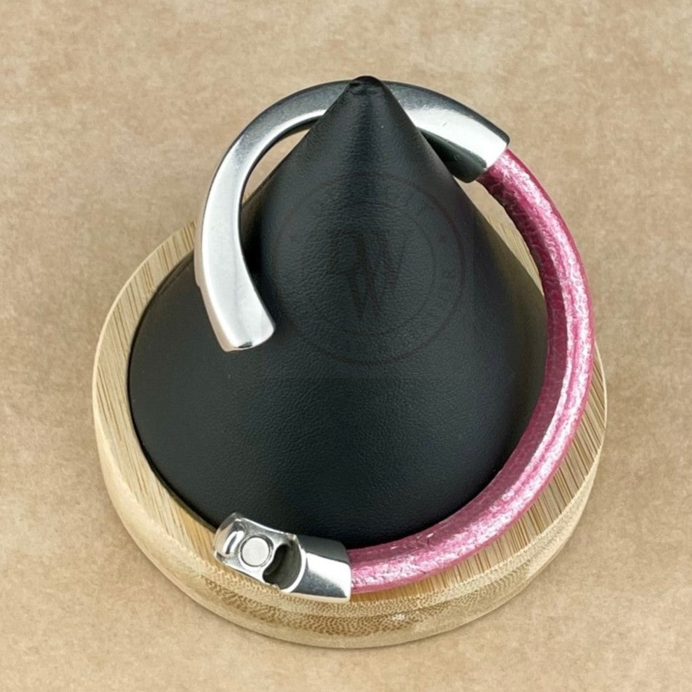 Metallic Fuchsia Leather Unisex Arena Bracelet -5