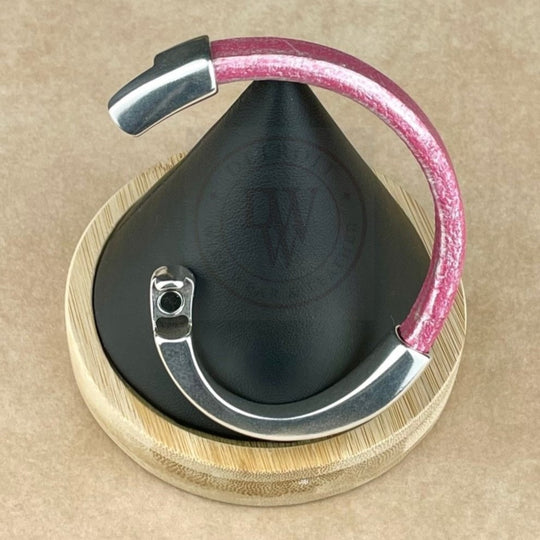 Metallic Fuchsia Leather Unisex Arena Bracelet -6