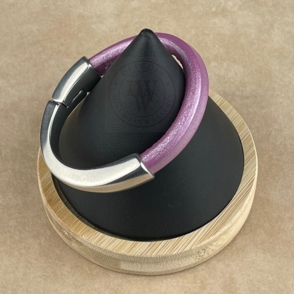 Metallic Orchid Leather Unisex Arena Bracelet -2