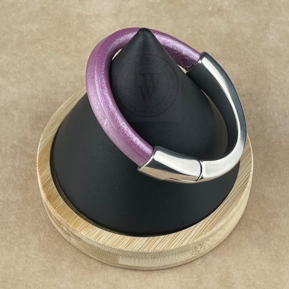 Metallic Orchid Leather Unisex Arena Bracelet -3