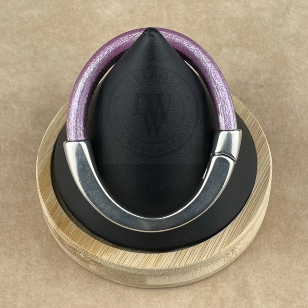 Metallic Orchid Leather Unisex Arena Bracelet -4