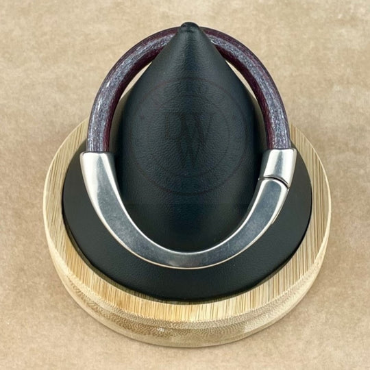 Metallic Grape Leather Unisex Arena Bracelet-4