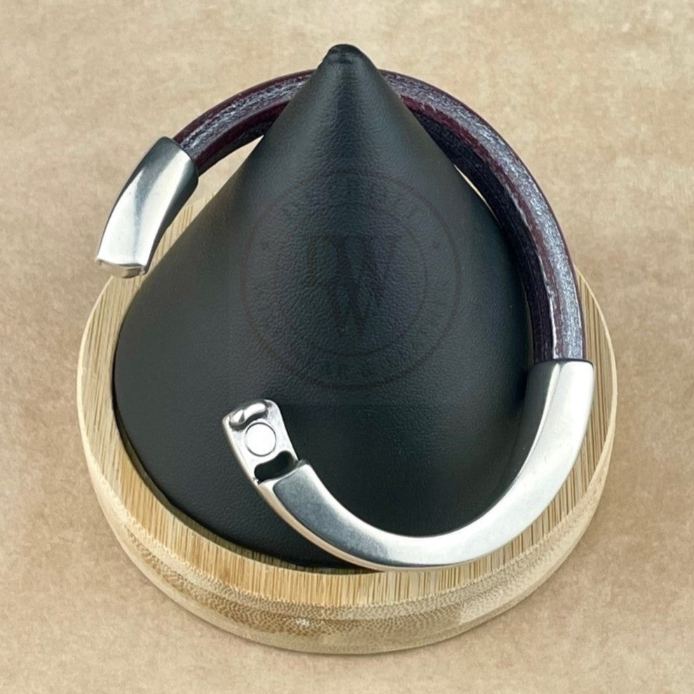 Metallic Grape Leather Unisex Arena Bracelet-6