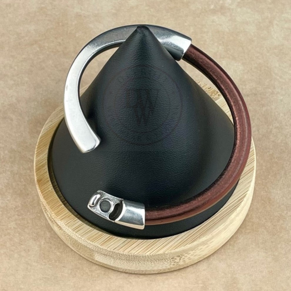 Metallic Burgundy Leather Unisex Arena Bracelet-5