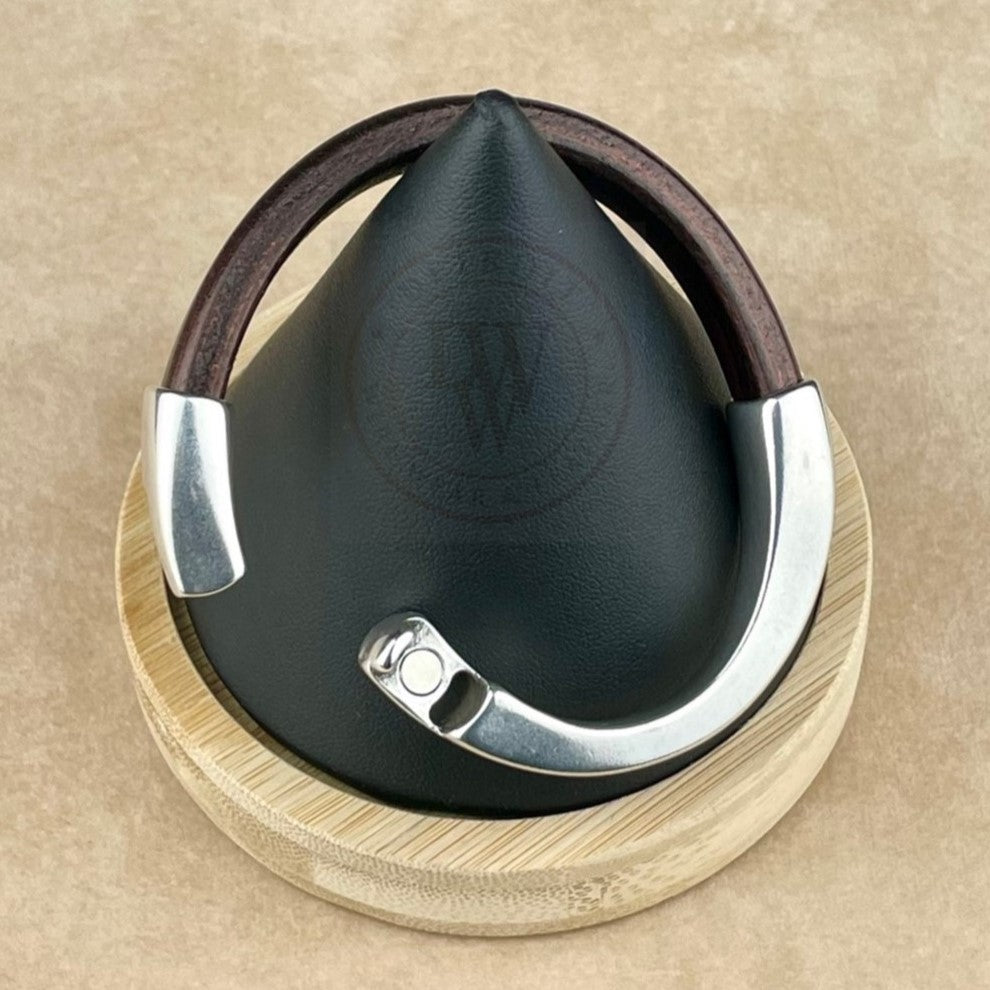 Metallic Burgundy Leather Unisex Arena Bracelet-6