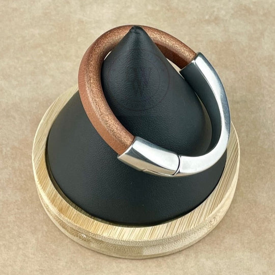 Matte Metallic Copper Leather Unisex Arena Bracelet-3