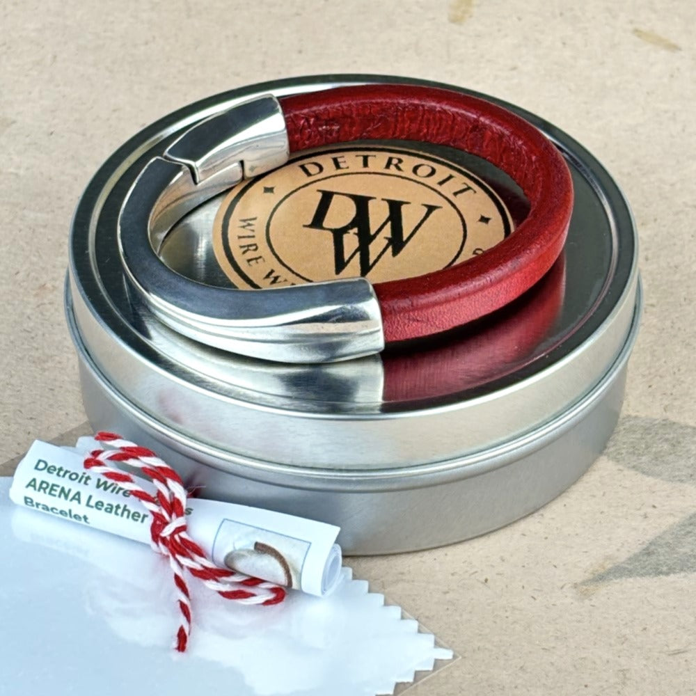 Electric Blue Leather Unisex Arena Bracelet-7