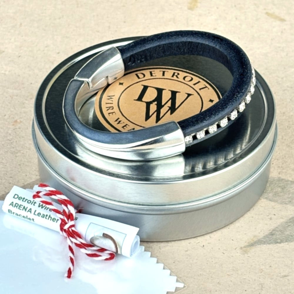 Matte Metallic Gold Leather Unisex Arena Bracelet-7