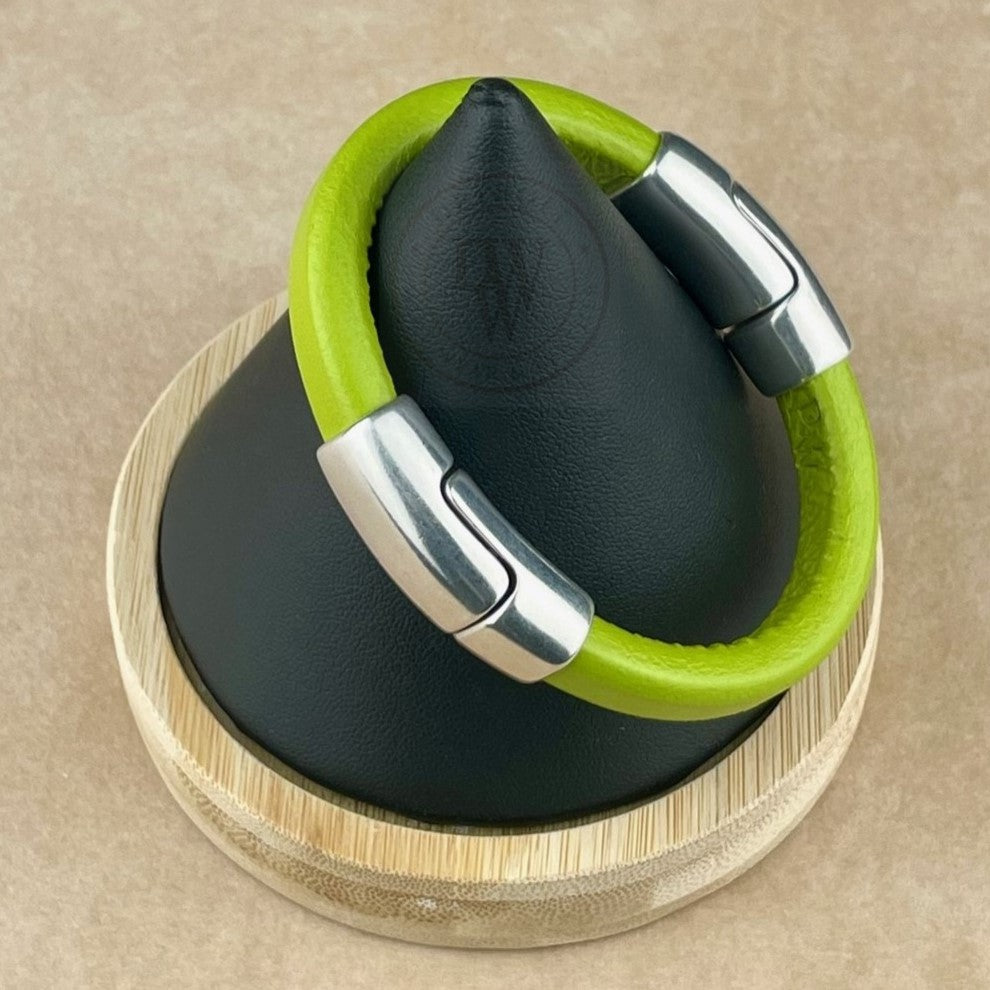 Pistachio Leather Unisex Cobo Bracelet -2