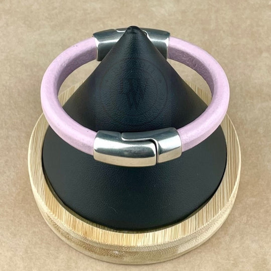 Light Pink Leather Unisex Cobo Bracelet-1