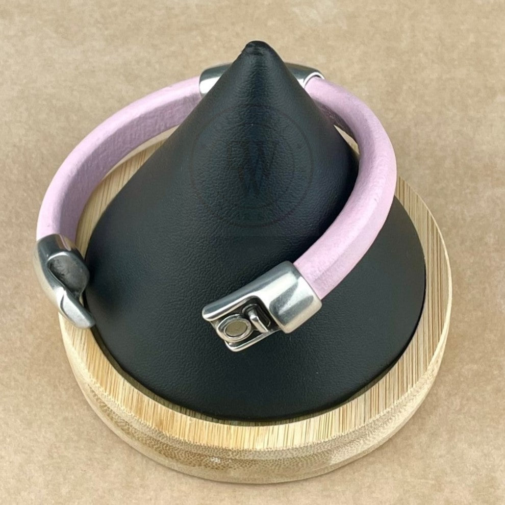 Light Pink Leather Unisex Cobo Bracelet-3