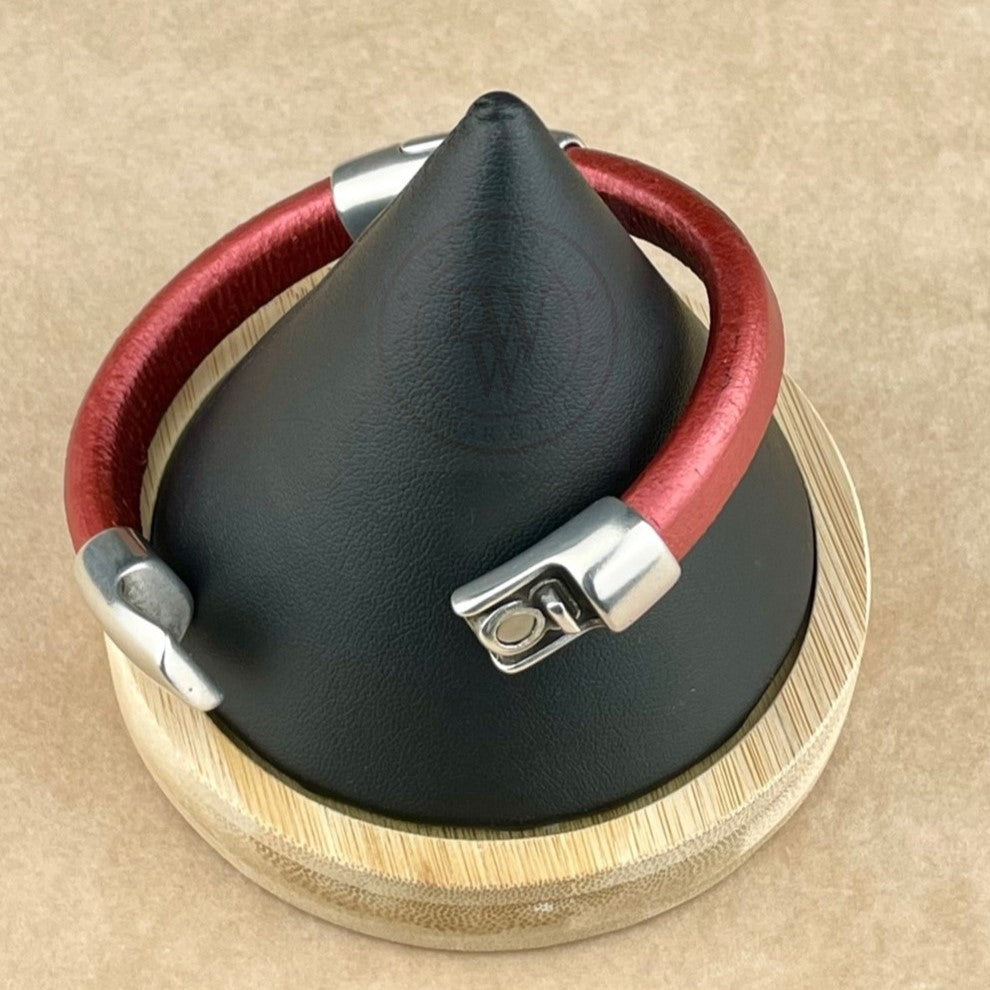 Metallic Copper Leather Unisex Cobo Bracelet-3