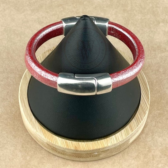 Metallic Coral Leather Unisex Cobo Bracelet-1