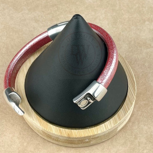 Metallic Coral Leather Unisex Cobo Bracelet-3