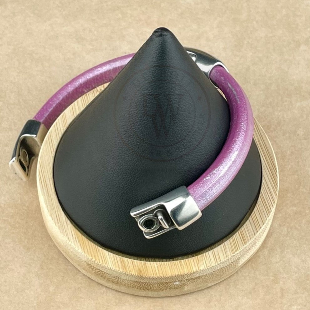 Metallic Orchid Leather Unisex Cobo Bracelet-3